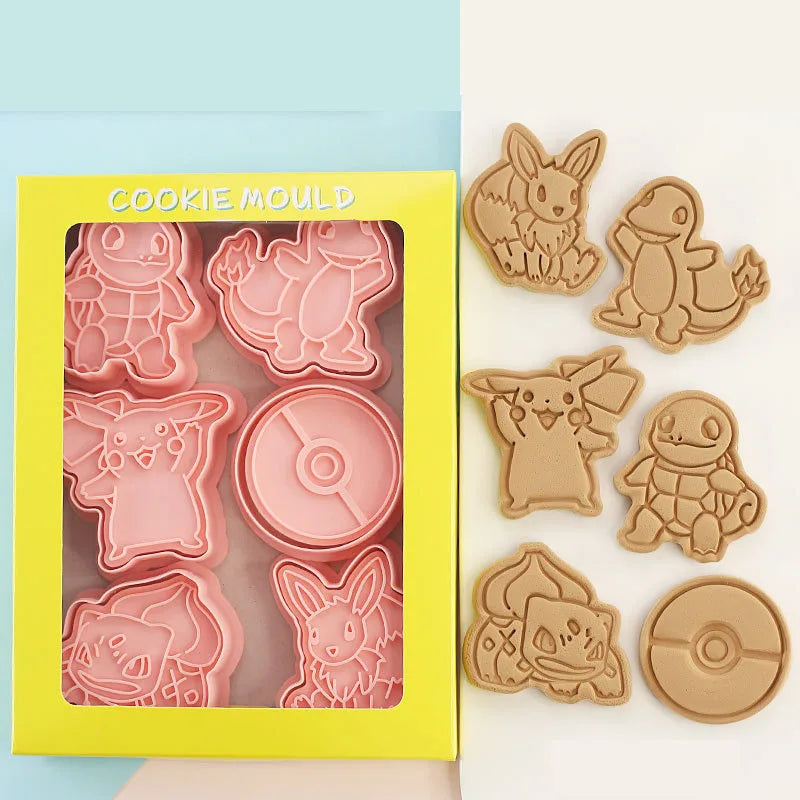 Pokémon Koekjesvormen – Set van 6 | Bakvormen voor Kinderen & Fans
