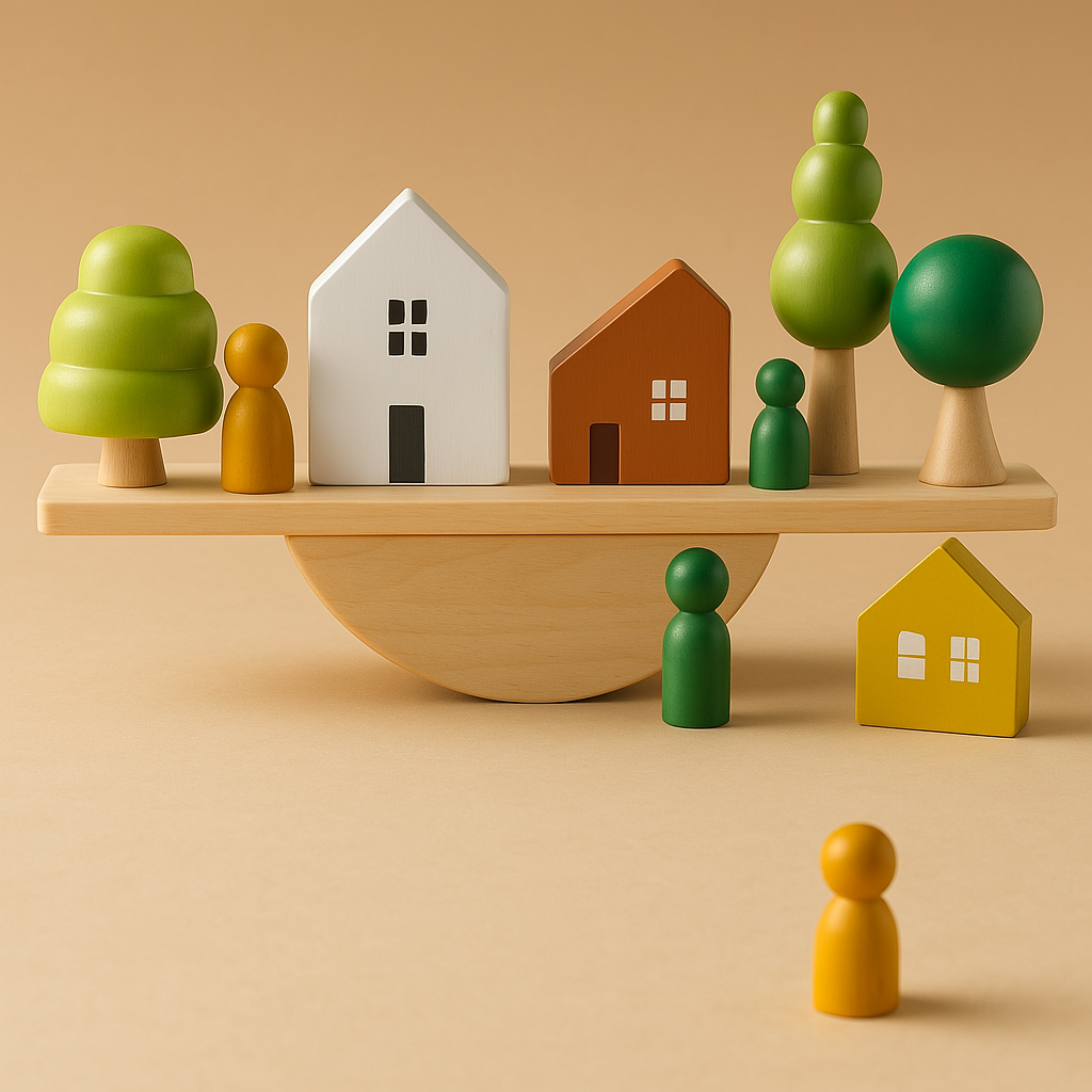 Houten Balance Board met Dieren & Rijgspel – Educatief Speelgoed