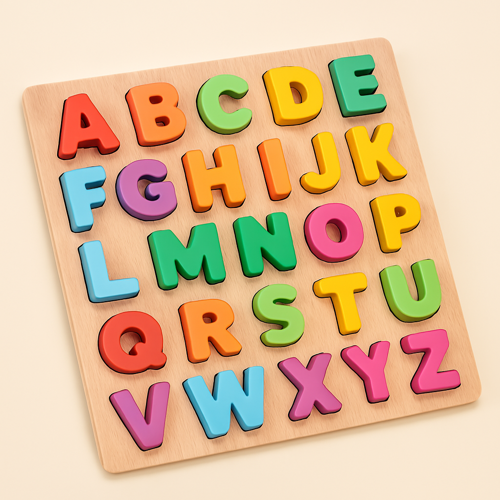Houten Montessori Puzzel – Letters & Cijfers voor Kind (3-6 jaar)