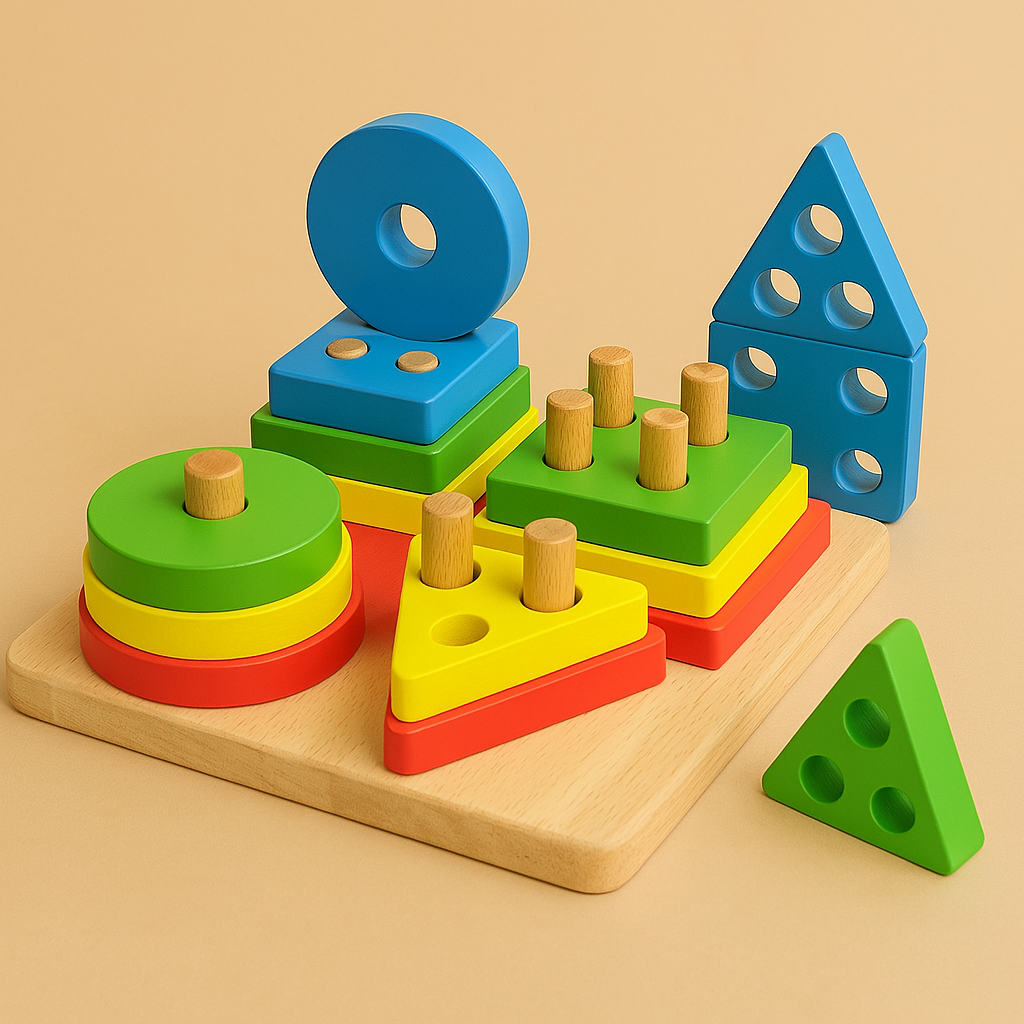 Montessori Houten Stapelspeelgoed – Educatief & Veilig – 0-6 Jaar