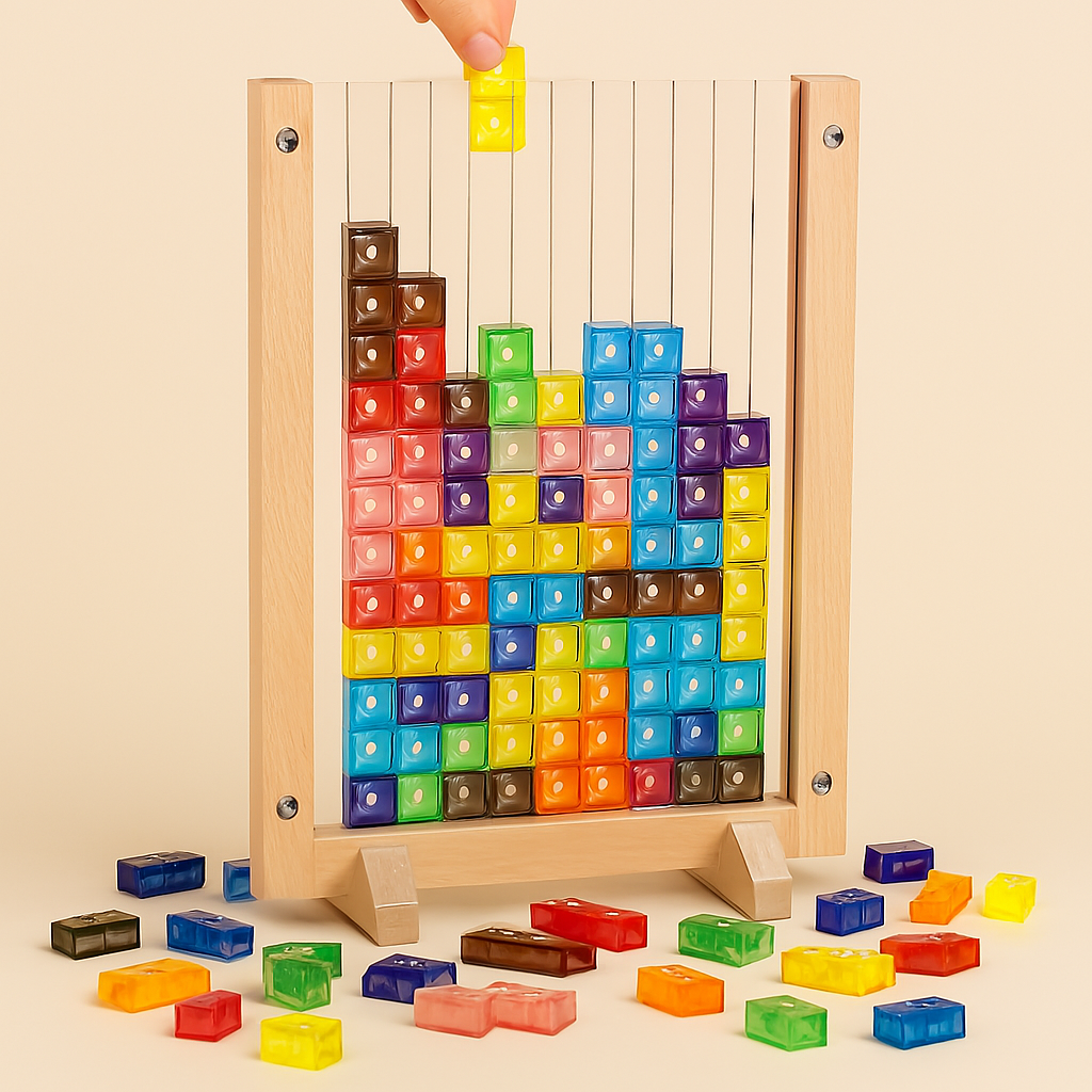 3D Houten Tangram Puzzel – Kleurrijk Educatief Speelgoed (3-12 jaar)