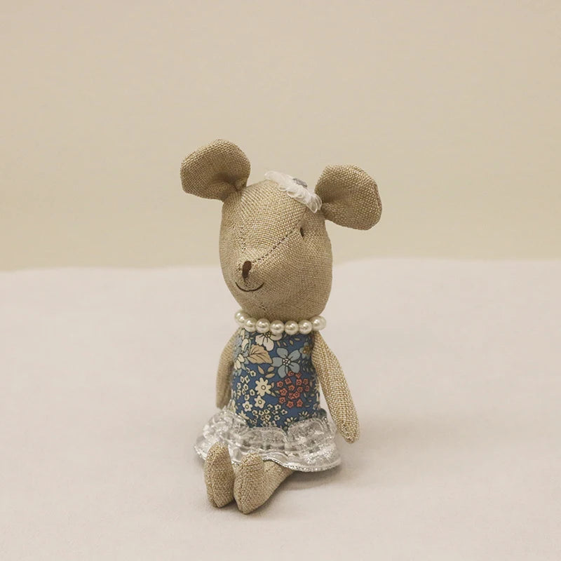 Schattige Knuffel Muis Familie – Pluche Poppen voor Poppenhuis 3+