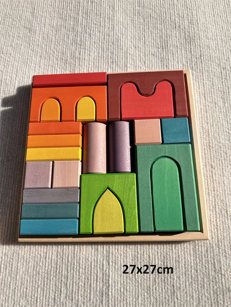 Grote Houten Regenboogblokken – Limoengroen | Montessori Blokken (4+)