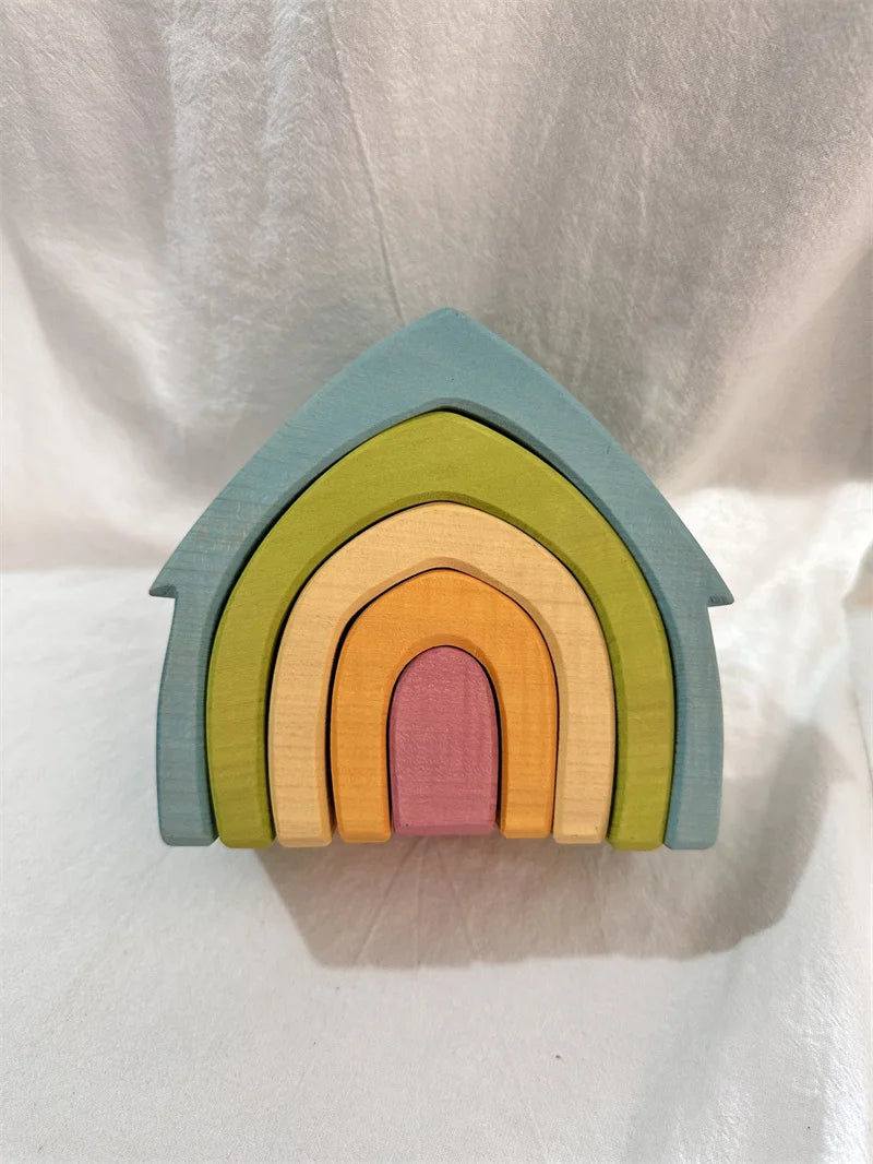 Montessori Houten Regenboog Stapelblokken – Duurzaam & Educatief