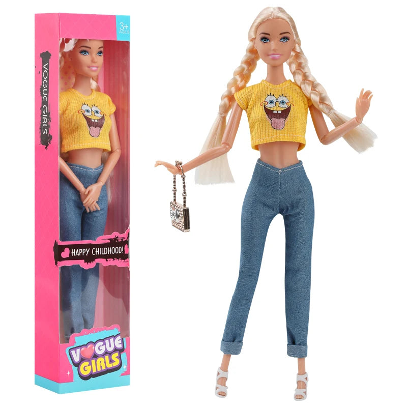 Modieuze Barbie Pop 30cm – Flexibele Speelpop met Outfit