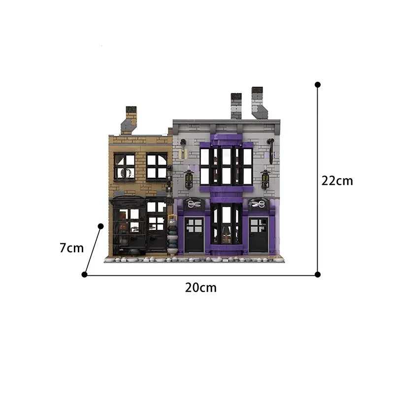 Diagon Alley Bouwset – Magisch Stadsgebouw Compatibel met LEGO