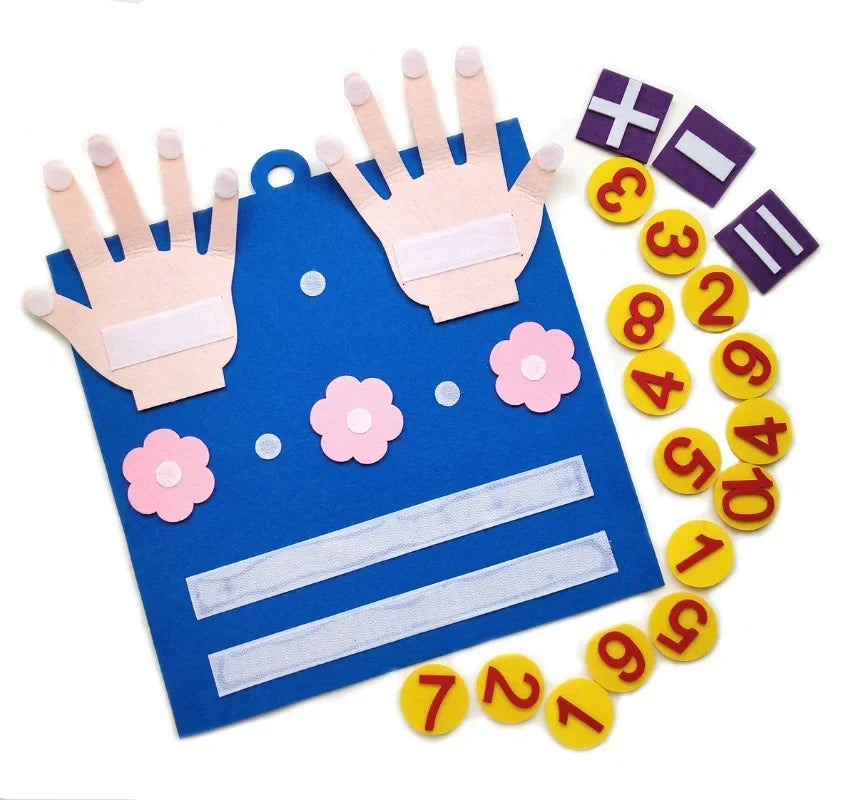 Montessori Vilt Vingerpoppen – Cijfers Leren & Tellen (0-6 Jaar)
