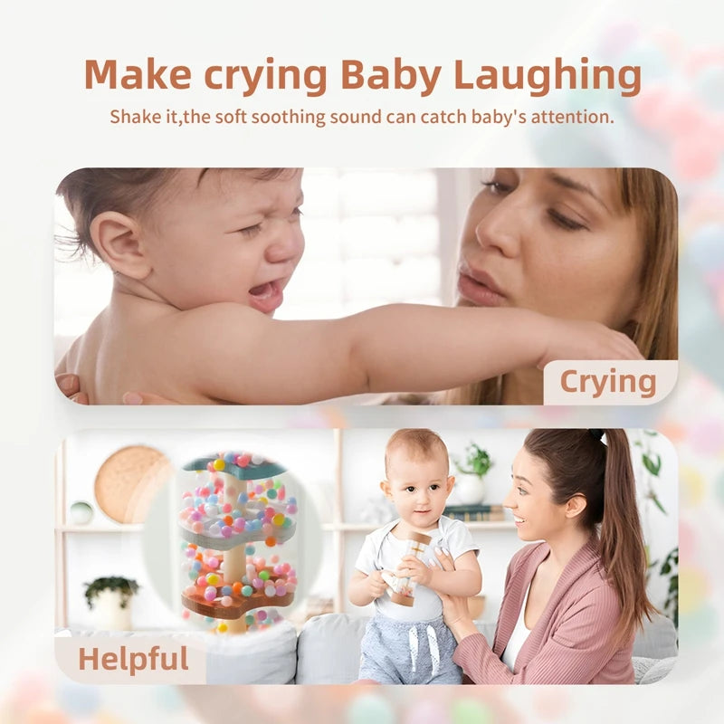 Baby Regenstick Zandloper – Montessori Muziek Speelgoed 0-3 Jaar