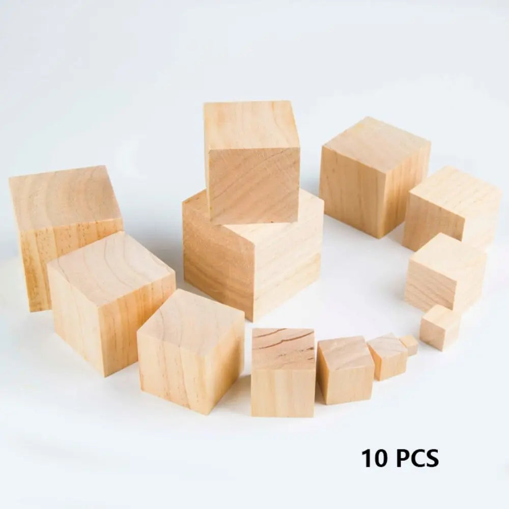 10-delige DIY Houten Bouwstenen – Knutselset voor Kinderen 6+