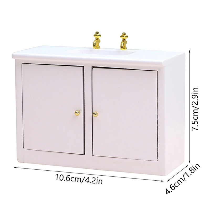 1:12 Miniatuur Poppenhuis Kast – Witte Keramische Meubelset