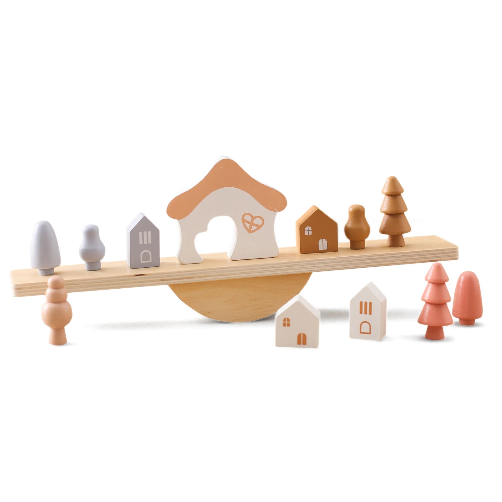 Houten Balance Board met Dieren & Rijgspel – Educatief Speelgoed
