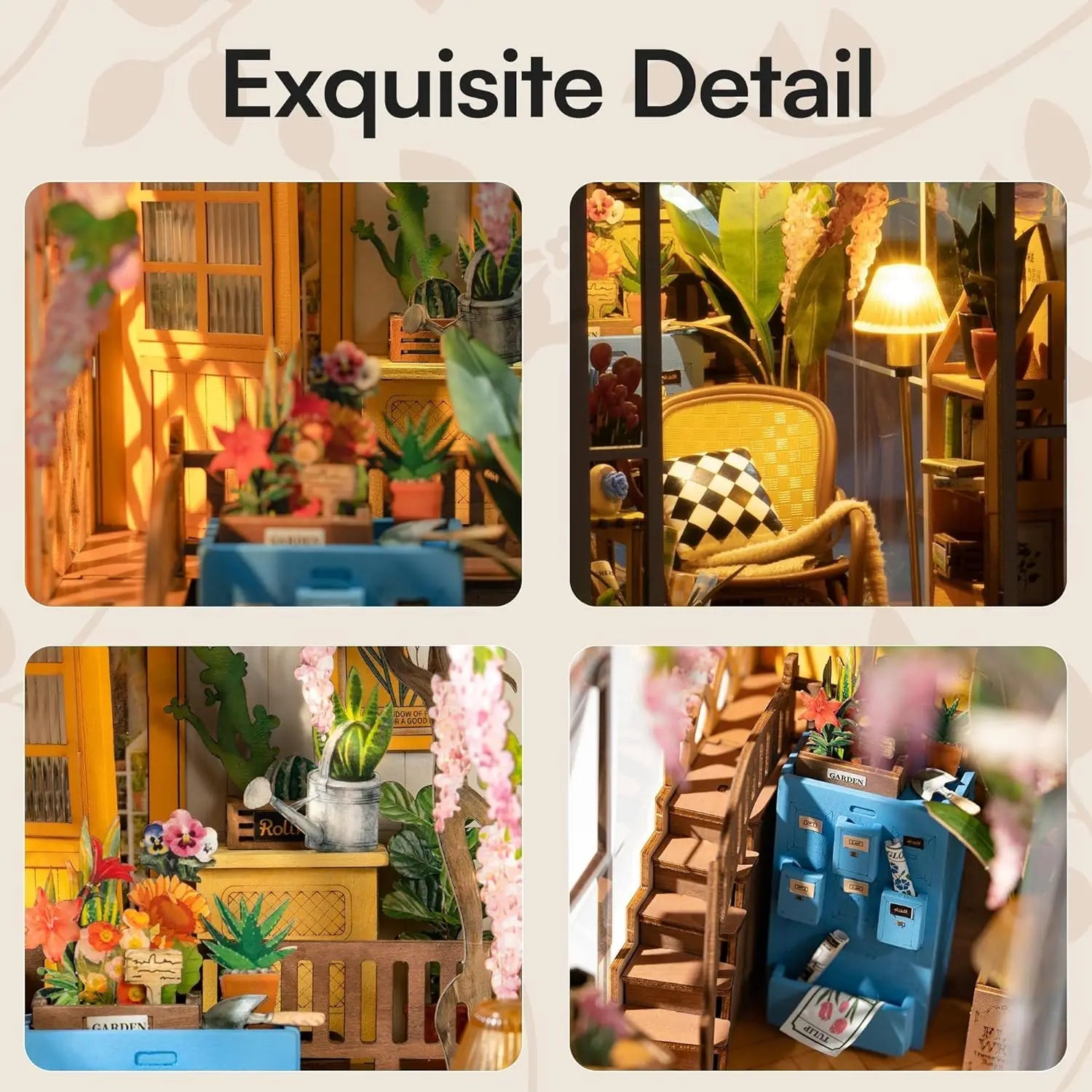 Robotime DIY Tuinhuis – Rolife Book Nook Miniatuur Bouwpakket