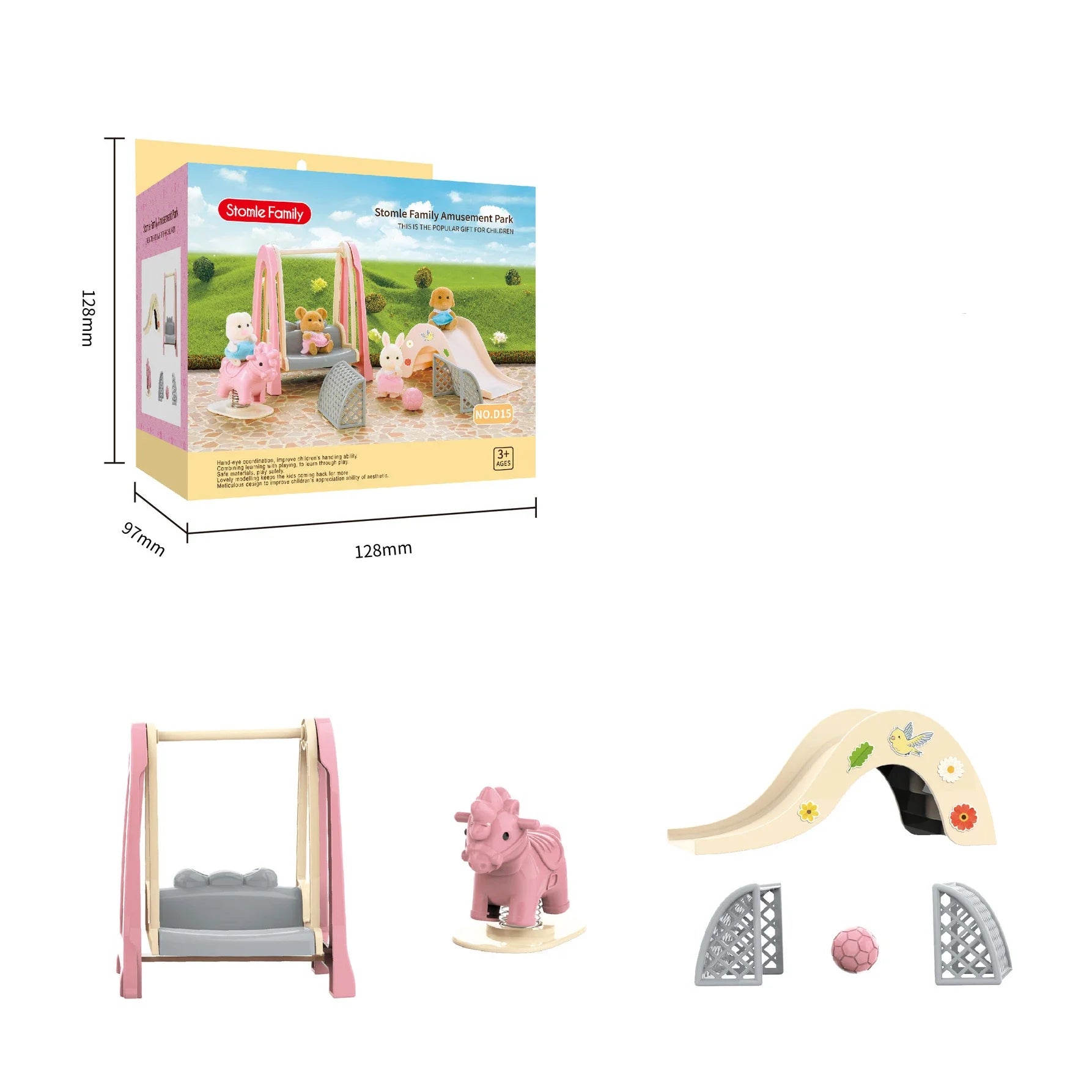 Miniatuur Dierenpoppenhuis – Bosfamilie Huis met Meubels & Dieren