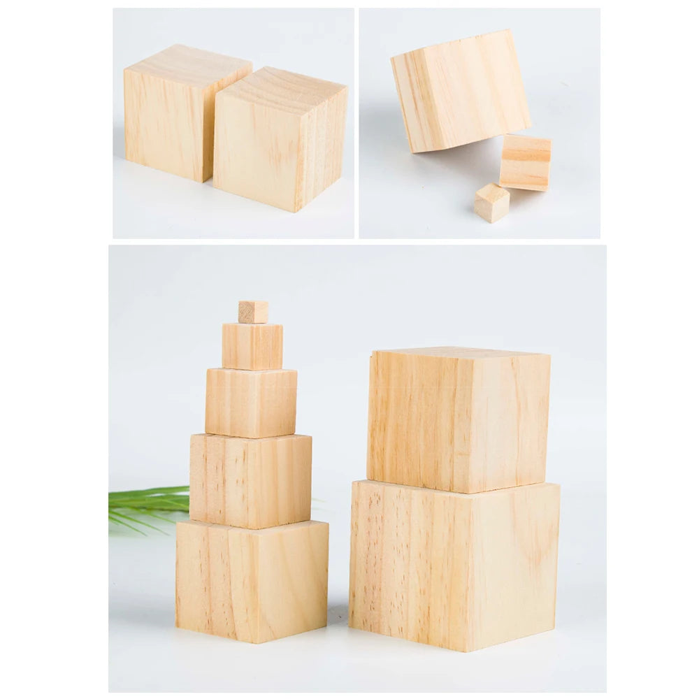10-delige DIY Houten Bouwstenen – Knutselset voor Kinderen 6+