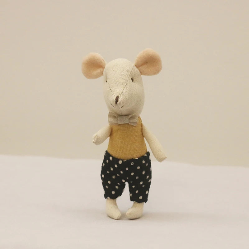 Schattige Knuffel Muis Familie – Pluche Poppen voor Poppenhuis 3+