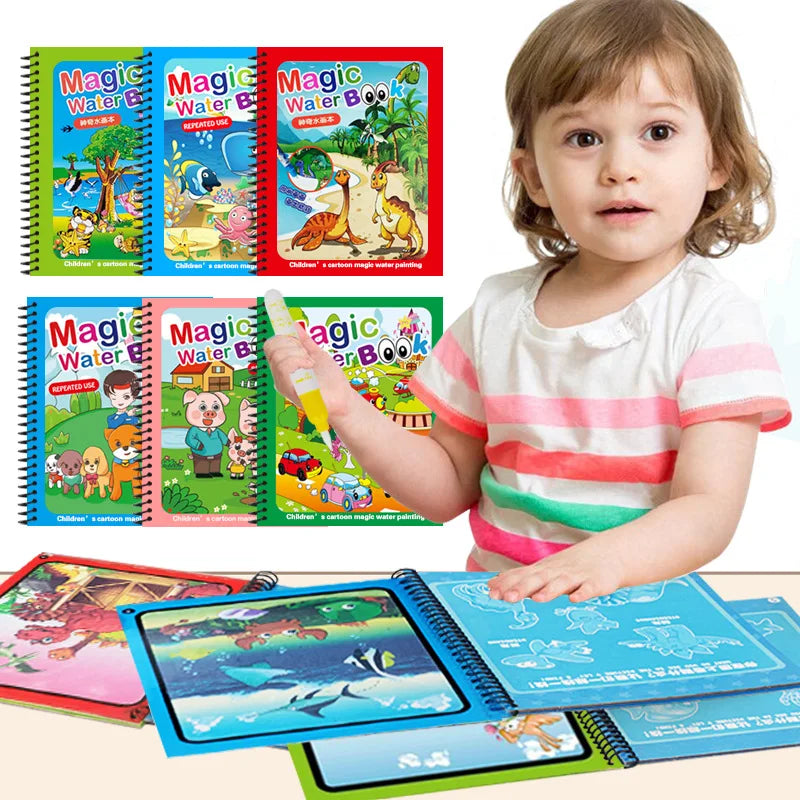 Magic Water Schilderboek – Herbruikbaar Kleurplezier voor Kinderen 0-6