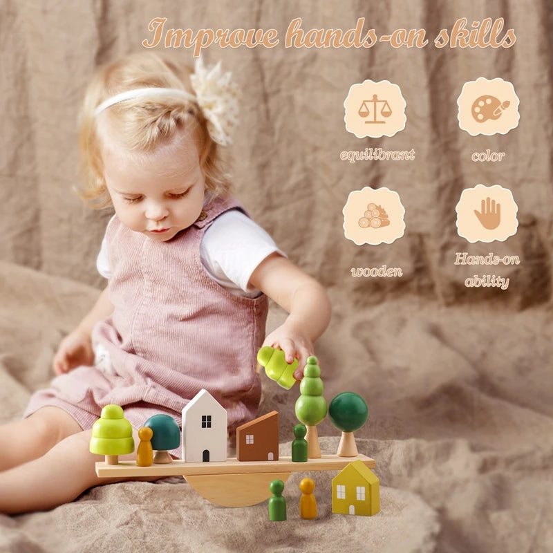 Montessori Zintuiglijk Stapelspeelgoed – Houten Baby Speelgoed (0-3 jaar)