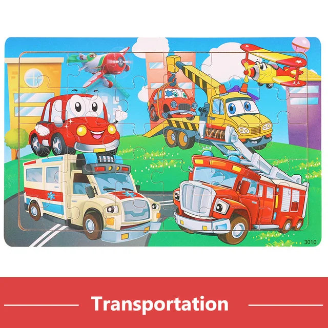 Montessori 3D Houten Puzzel – 30 Stuks Dierenbouwspel (3-6 jaar)