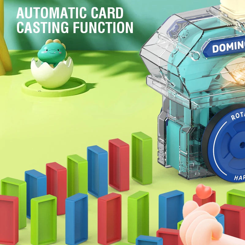 Automatische Dominotrein met 60 Stuks – Montessori Speelgoed Kind