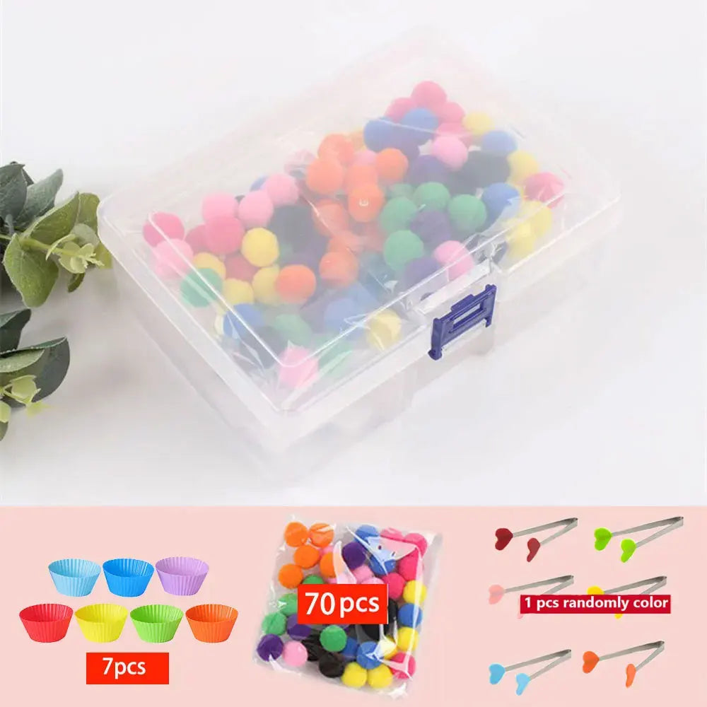 Regenboog Pompoms Telspel – Educatief Kleuren- en Telspeelgoed 3+