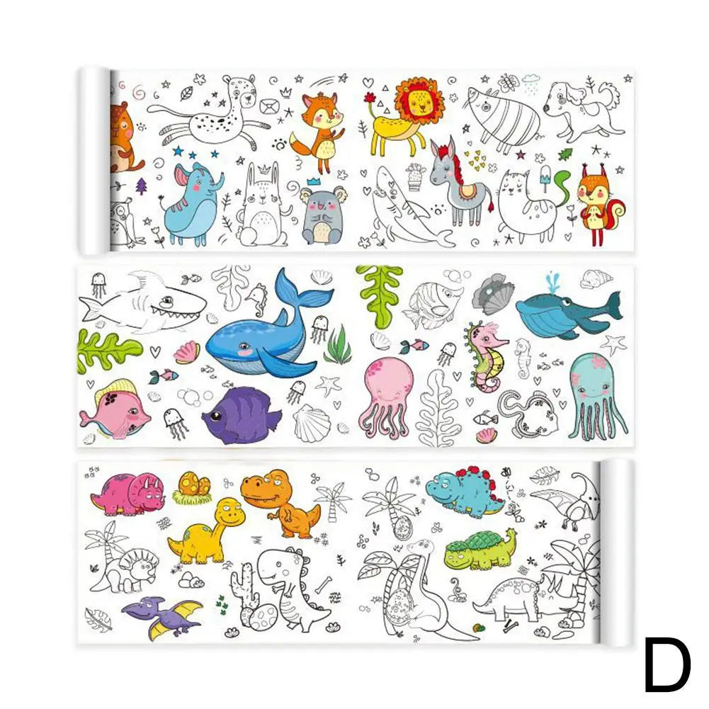 Kindertekenrol Graffiti – 3m Kleurrol Met Stickers & Patronen (0-12)