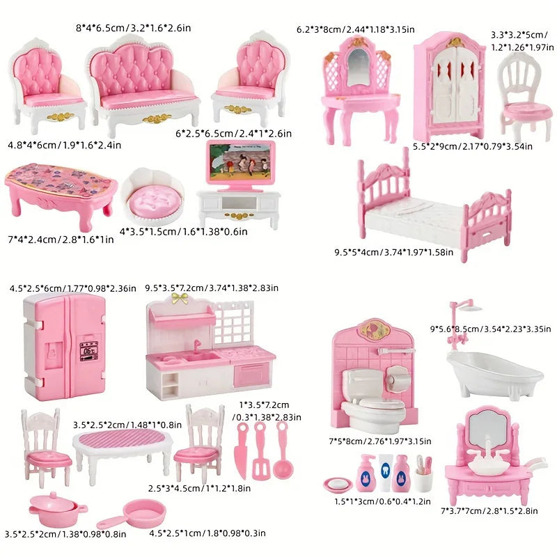 1:12 Miniatuur Meubelset voor Poppenhuis – Slaapkamer Accessoires