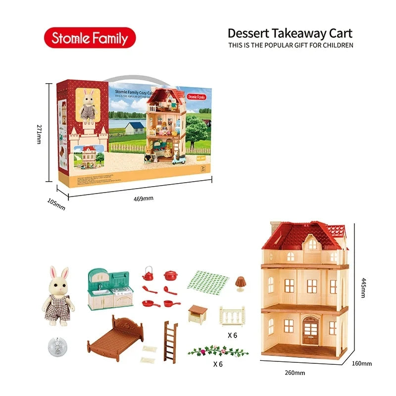 Bosfamilie Poppenhuis Keuken – 1:12 Miniatuurhuis met Meubels