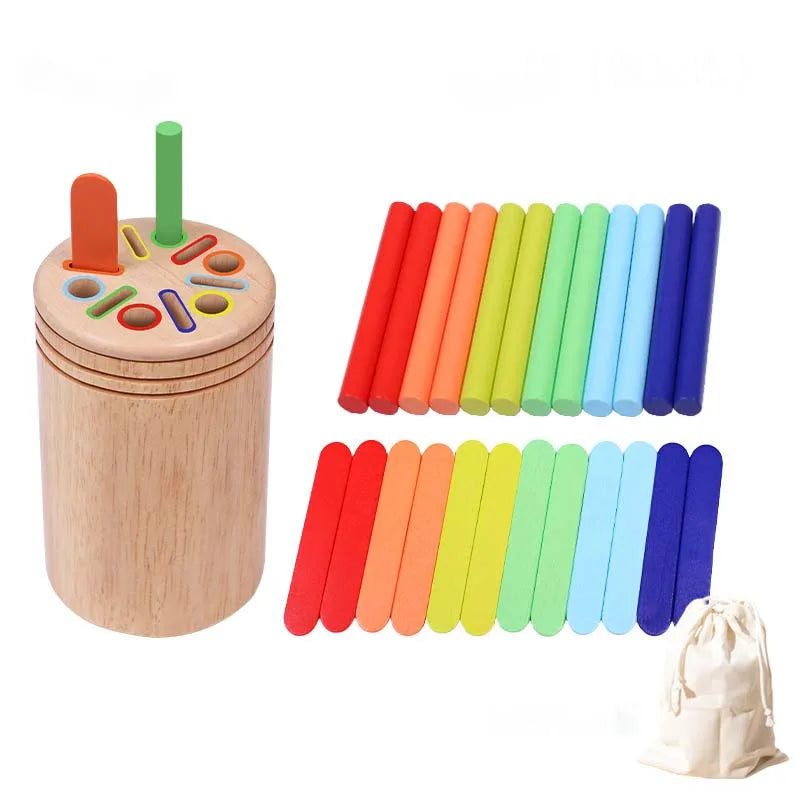 Montessori Houten Sorteerspeelgoed – Educatief Kleuren Spel (3-6 jaar)
