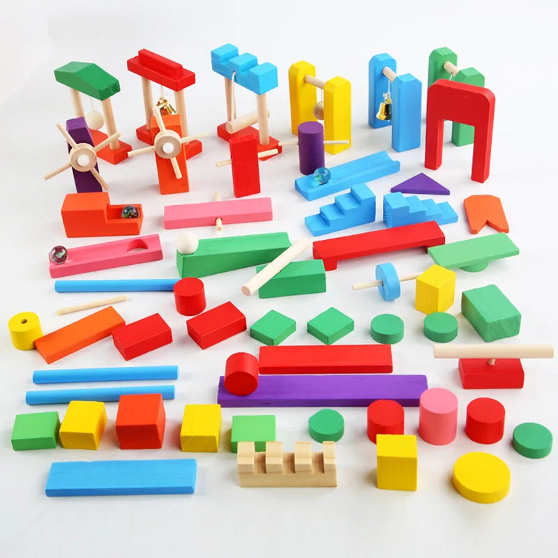 Montessori Houten Domino Stenen – Educatief Speelgoed Kind 4+