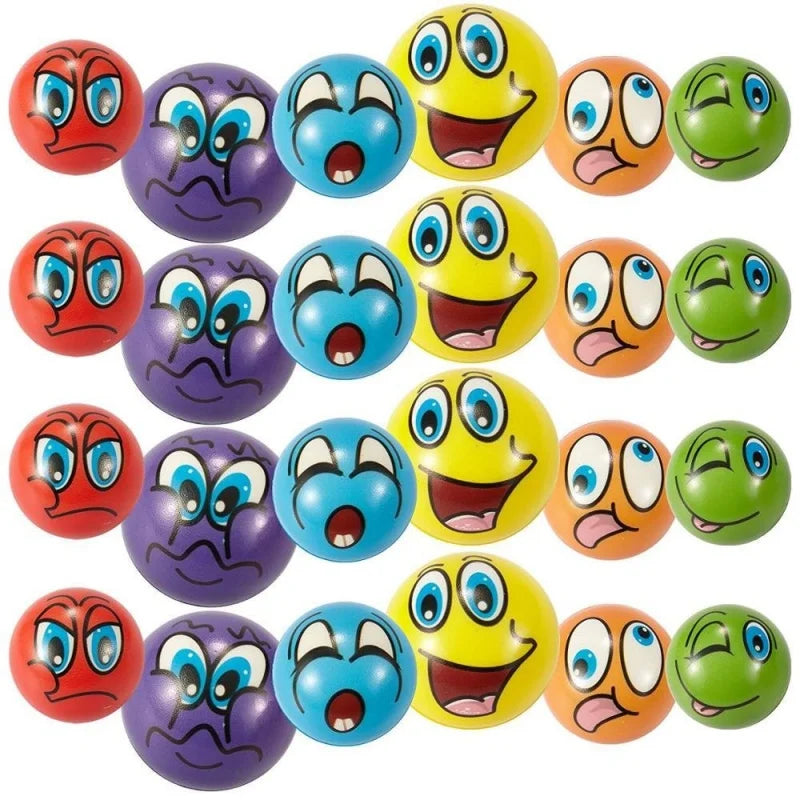 Set van 12 Anti-Stress Ballen met Lachgezicht – Voor Kinderen & School