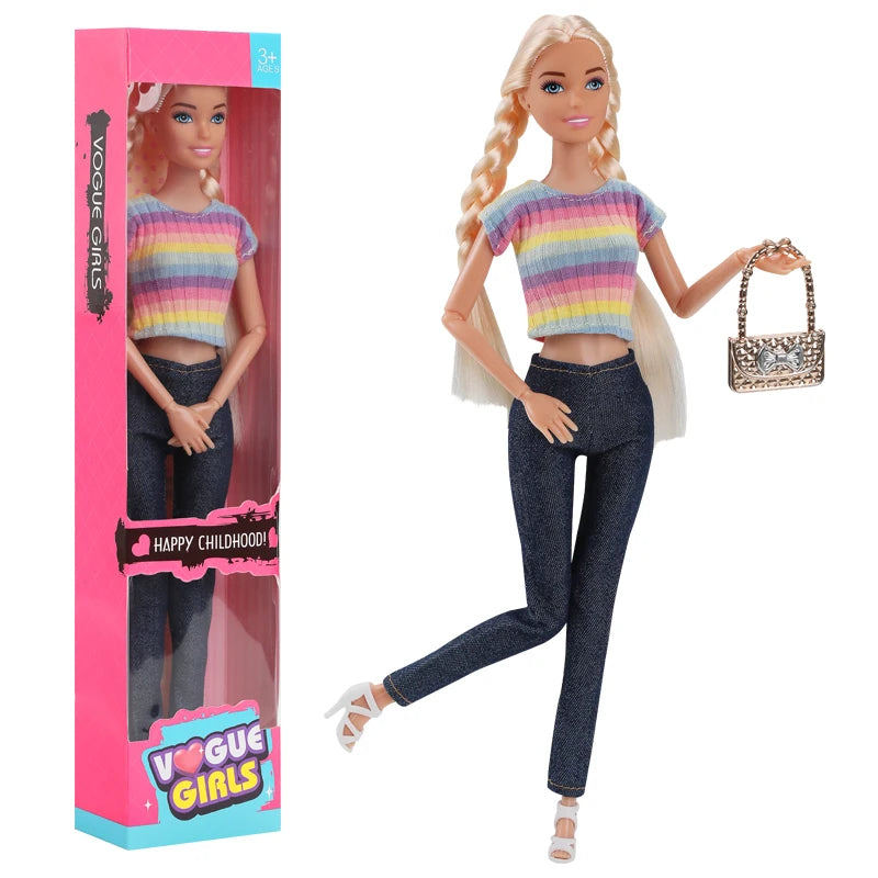 Modieuze Barbie Pop 30cm – Flexibele Speelpop met Outfit