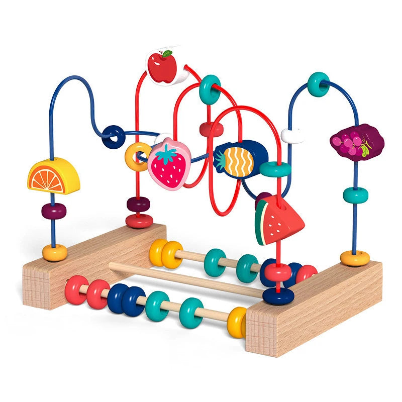 Montessori Houten Achtbaan Kralen – Educatief Baby Speelgoed