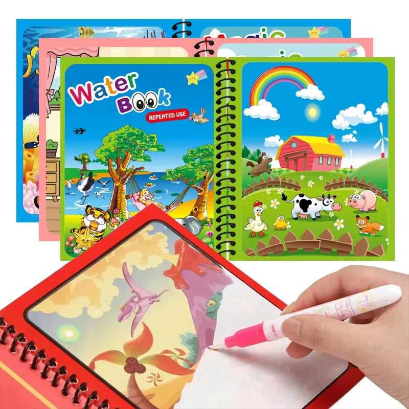 Magic Water Schilderboek – Herbruikbaar Kleurplezier voor Kinderen 0-6