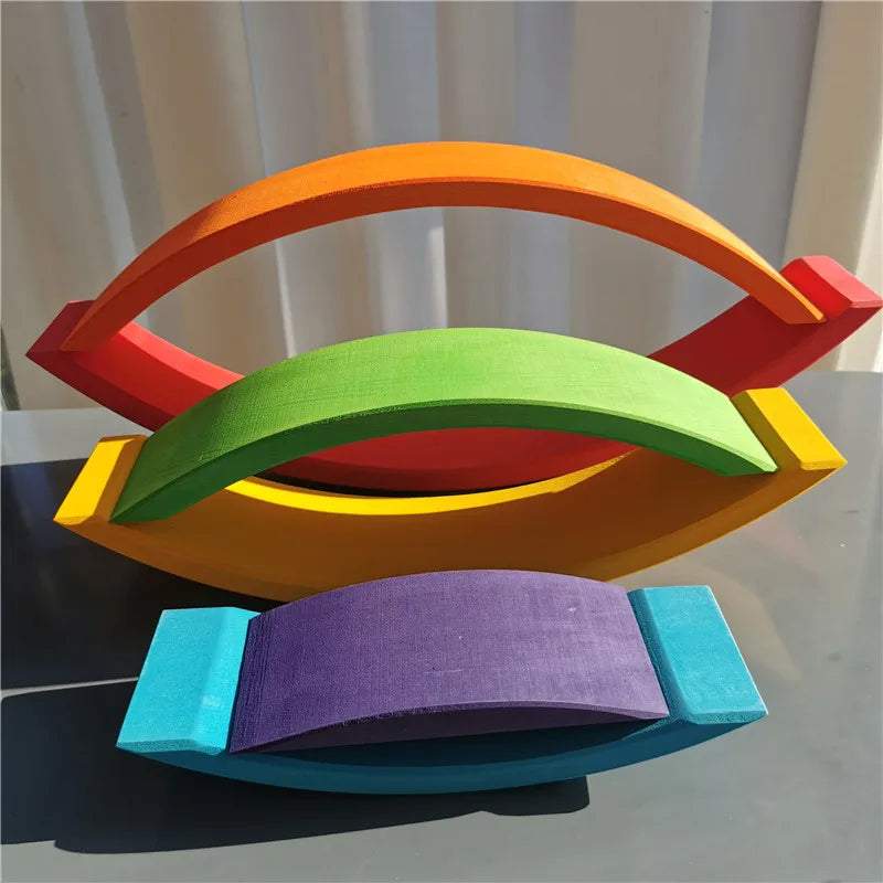 Montessori Houten Regenboog Stapelblokken – Duurzaam & Educatief