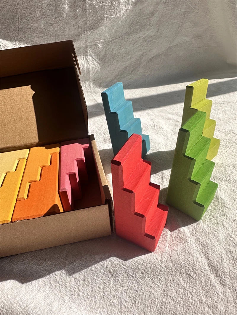 Grote Houten Regenboogblokken – Limoengroen | Montessori Blokken (4+)
