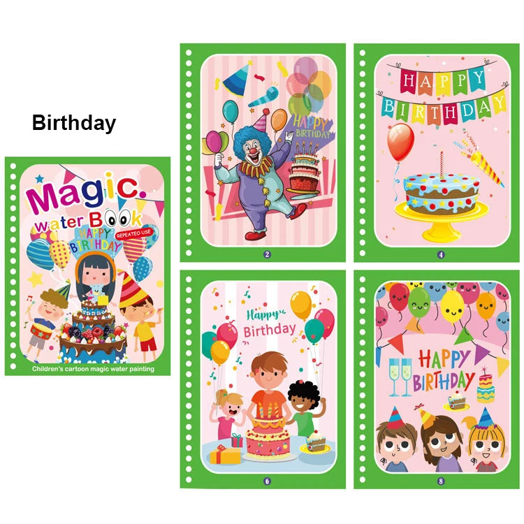 Magic Water Schilderboek – Herbruikbaar Kleurplezier voor Kinderen 0-6