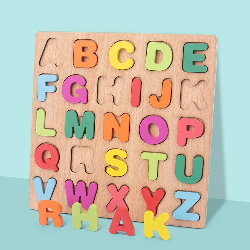 Houten Montessori Puzzel – Letters & Cijfers voor Kind (3-6 jaar)