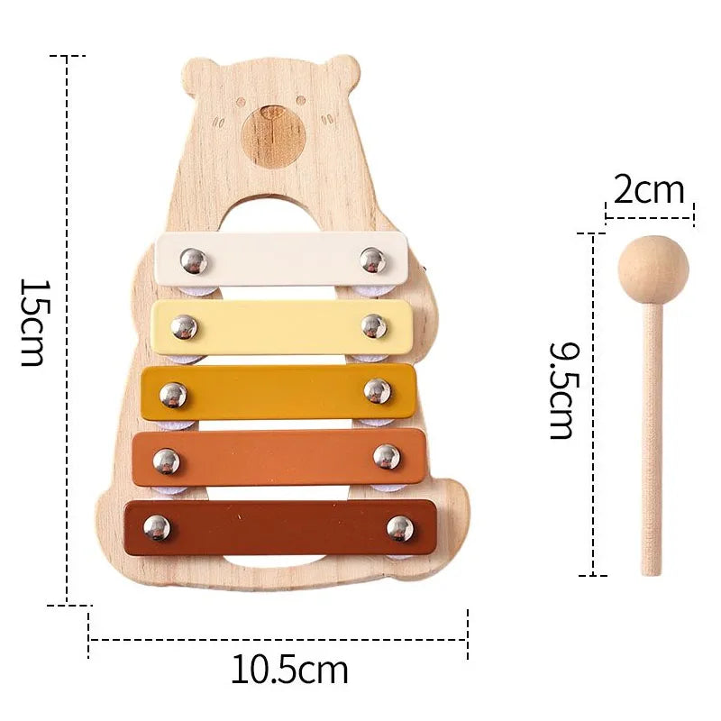 Muzikale Houten Rammelaar – Montessori Speelgoed voor Baby’s (0-3 jaar)