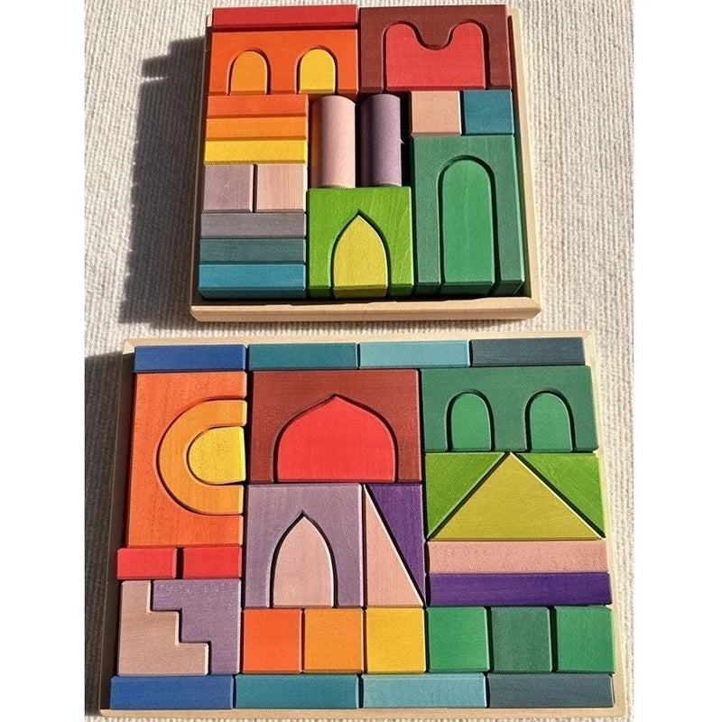 Grote Houten Regenboogblokken – Limoengroen | Montessori Blokken (4+)