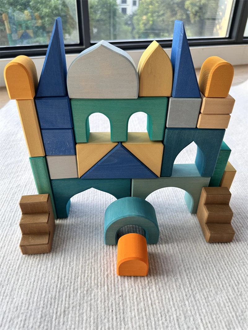Grote Houten Regenboogblokken – Limoengroen | Montessori Blokken (4+)