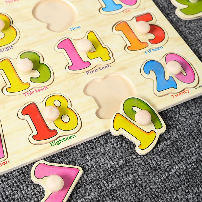 Montessori Houten Puzzel voor Baby’s – Peg Speelgoed (1-3 jaar)