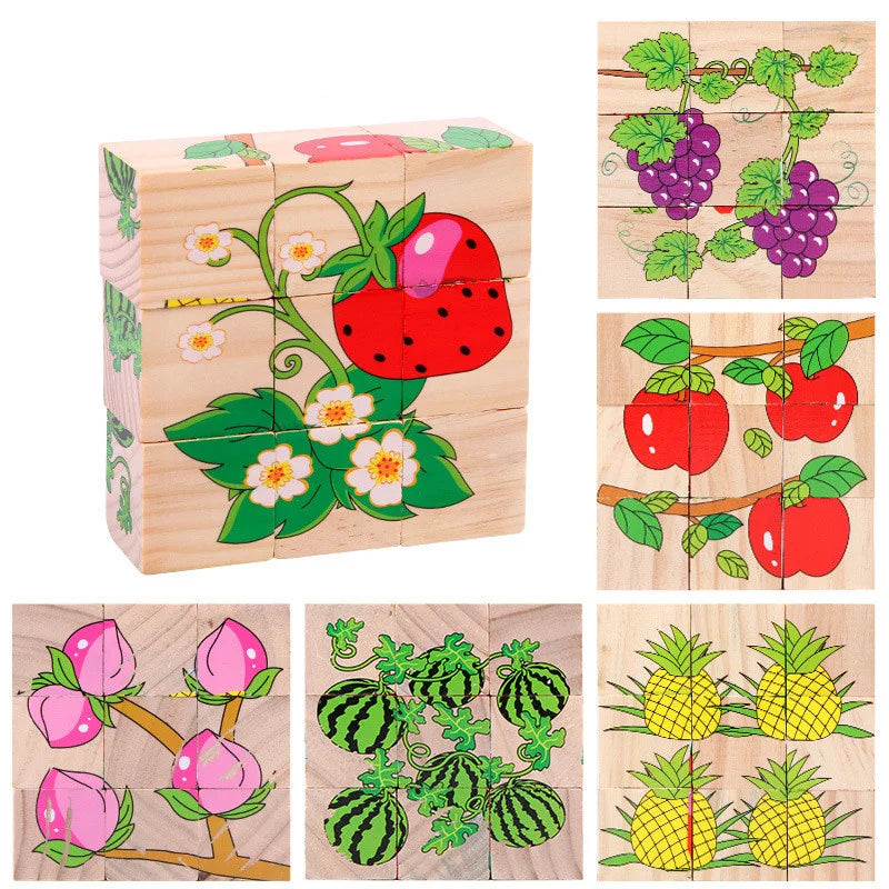 Montessori Houten Blokkenpuzzel – Educatief Babyspeelgoed 4-6 Jaar
