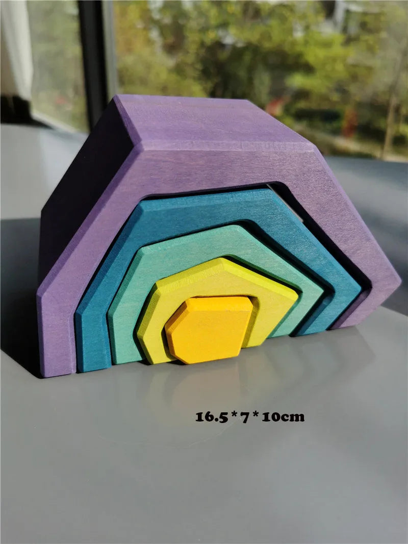 Montessori Houten Regenboog Stapelblokken – Duurzaam & Educatief