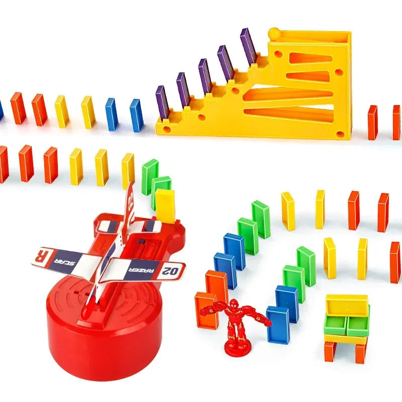 Gemotoriseerde Domino Set 120 Stuks – Vliegtuig & Raket Speelgoed