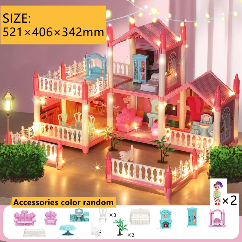 3D DIY Poppenhuis Set – Miniaturen met Meubels & LED Verlichting