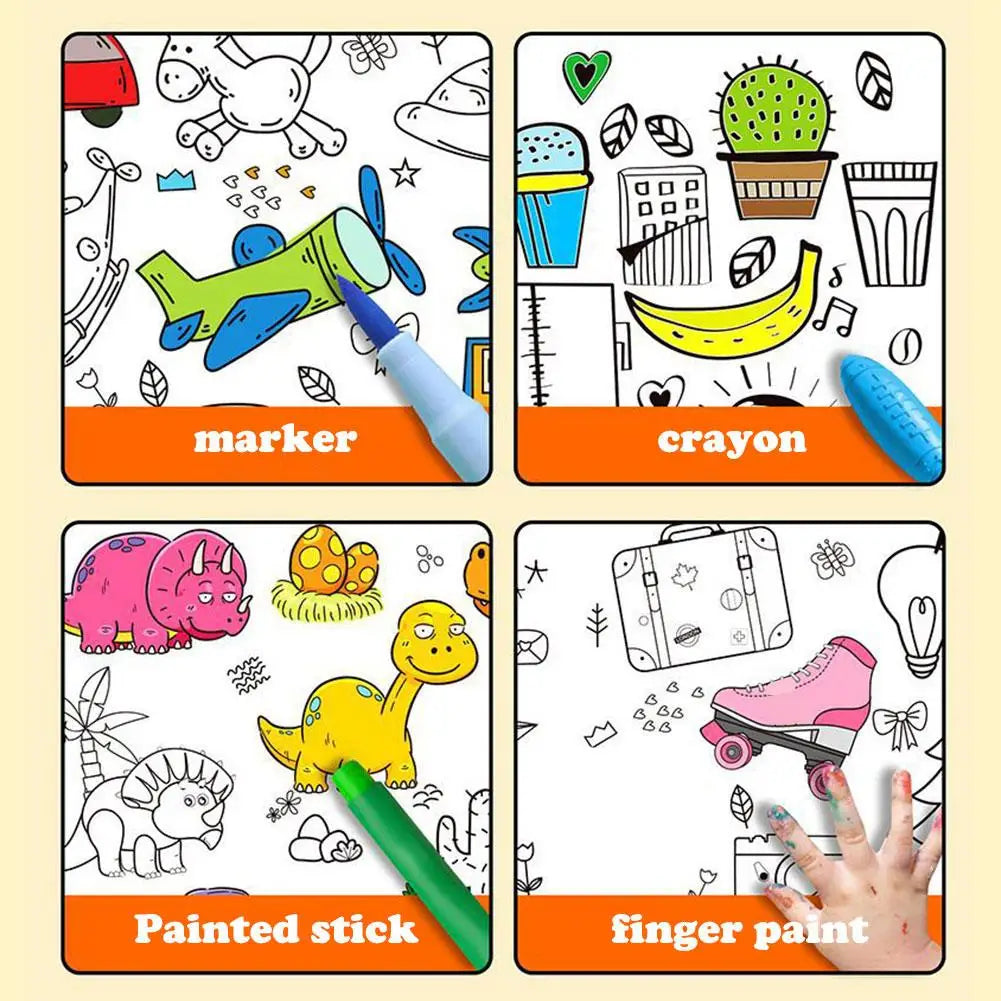 Kindertekenrol Graffiti – 3m Kleurrol Met Stickers & Patronen (0-12)