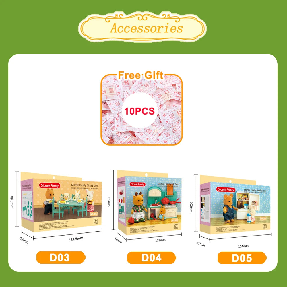 1:12 Poppenhuis Meubels Villa – Miniatuur Keuken- en Dinette Set