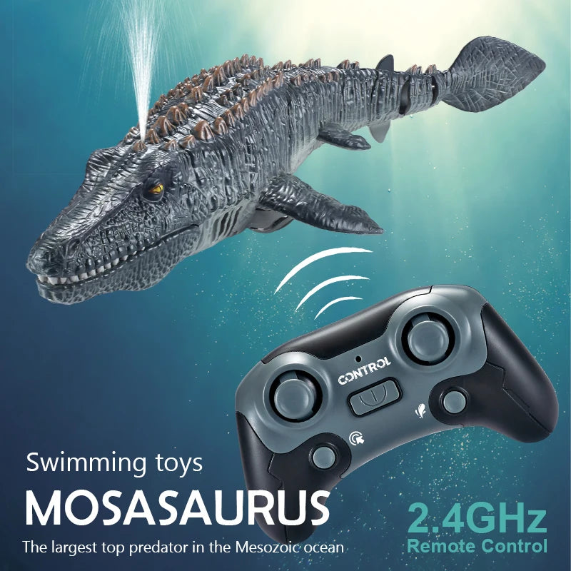 Bestuurbare Zwem-Dinosaurus – RC Mosasaurus met Waterspray