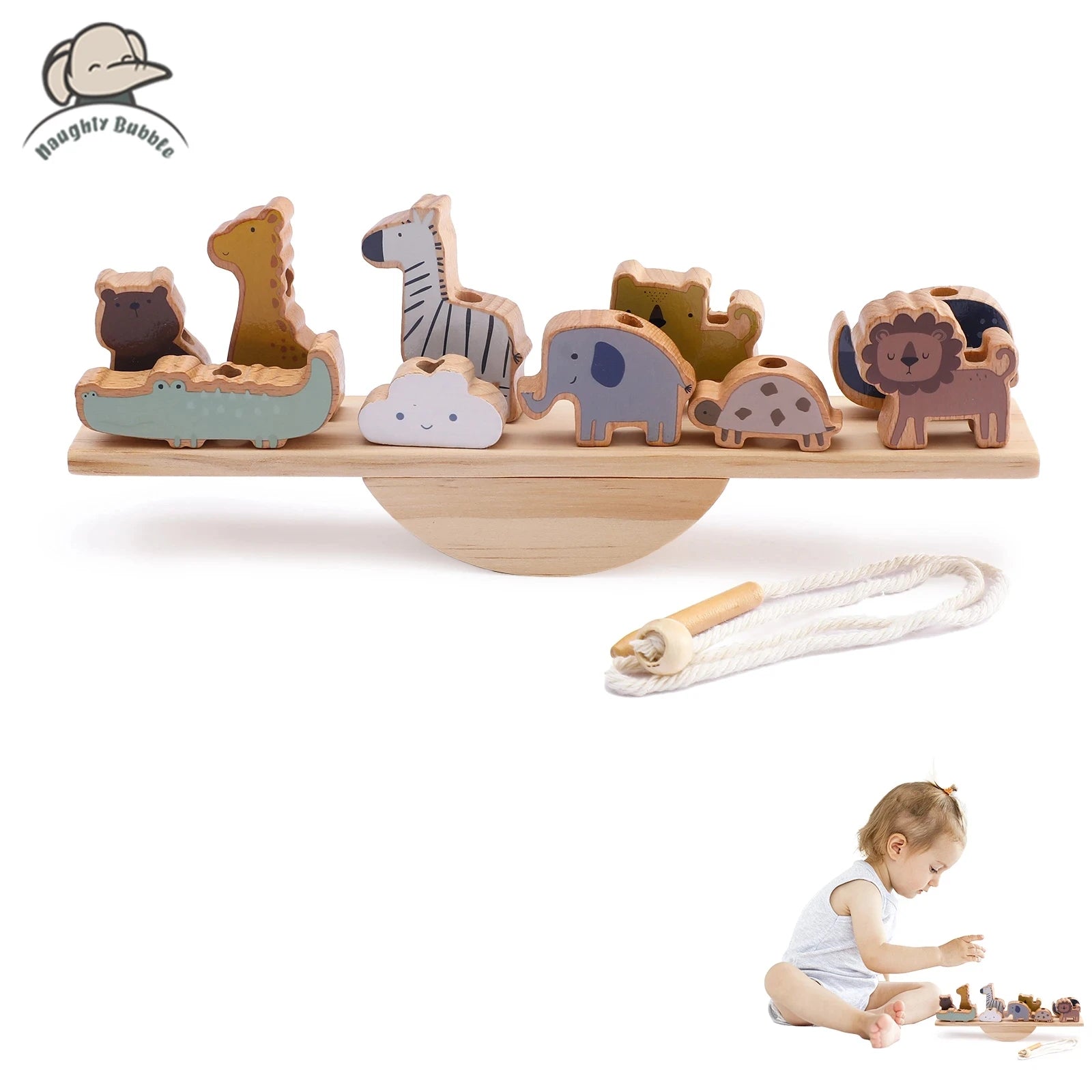 Montessori Zintuiglijk Stapelspeelgoed – Houten Baby Speelgoed (0-3 jaar)