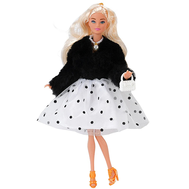 Poppenkleertjes 30 cm – Jurk & Jas Mode Outfit voor Poppen (3+)